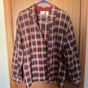 CJ Banks Vintage Red and Blue Blazer with Classic Plaid Design